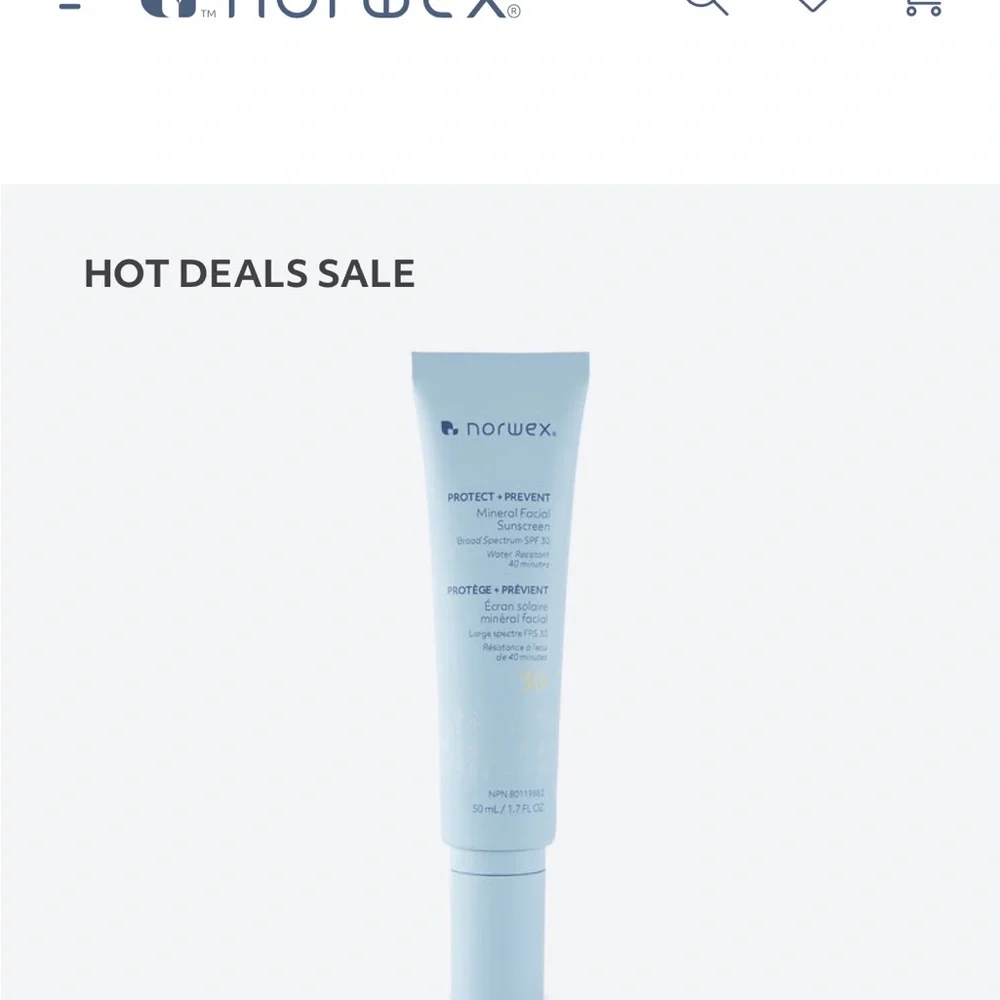 Norwex Mineral Sunscreen SPF 30 in Light Blue Tube New
